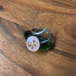 Mentett porcelán darabok - kígyós nemesacél gyűrű - virágos, állítható - ékszer - gyűrű - kerek gyűrű - Meska.hu