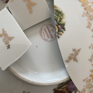 Aranyozott medál - mentett francia porcelán darabok - medál vagy nyaklánc, II - ékszer - nyaklánc - medálos nyaklánc - Meska.hu