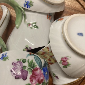 Mentett porcelán darabok - rózsa medálos nyaklánc nemesacél lánccal - ékszer - nyaklánc - medálos nyaklánc - Meska.hu