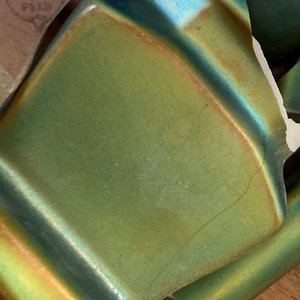 Eozinos mentett porcelán darabok - nyaklánc, nemesacél csepp medálos - ékszer - nyaklánc - medálos nyaklánc - Meska.hu