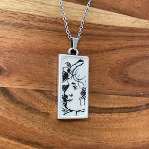 Mentett porcelán darabok - arc medálos nyaklánc nemesacél lánccal - ékszer - nyaklánc - medálos nyaklánc - Meska.hu