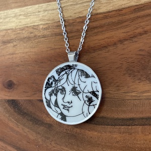 Mentett porcelán darabok - lány arc medálos nyaklánc - nemesacél - ékszer - nyaklánc - medálos nyaklánc - Meska.hu