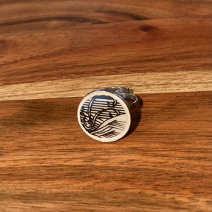 Mentett porcelán darabok - nemesacél gyűrű, állítható - ékszer - gyűrű - kerek gyűrű - Meska.hu