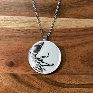 Mentett porcelán darabok - NŐI arc medálos nyaklánc - nemesacél, Ékszer, Nyaklánc, Medálos nyaklánc, Mozaik, Ékszerkészítés, MESKA