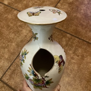 Bross - mentett pillangós porcelán darabok - nemesacél bross, kitűző - ékszer - kitűző és bross - Meska.hu