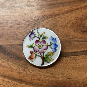 Bross - mentett virágos porcelán darabok - nemesacél bross, kitűző, Ékszer, Kitűző és Bross, Mozaik, Ékszerkészítés, MESKA