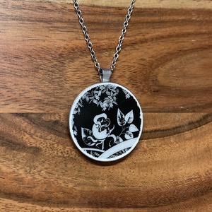 Mentett porcelán darabok - rózsa medálos nyaklánc - nemesacél - ékszer - nyaklánc - medálos nyaklánc - Meska.hu