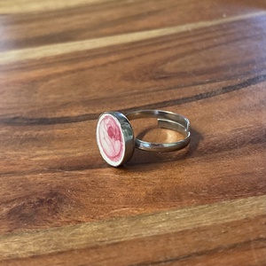 Francia mentett porcelán darabok - rózsás nemesacél gyűrű - állítható - ékszer - gyűrű - kerek gyűrű - Meska.hu