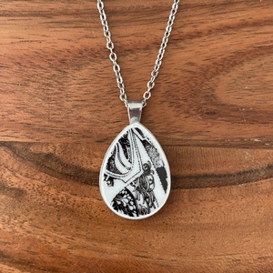 Mentett porcelán darabok - nyaklánc, nemesacél csepp medálos, Ékszer, Nyaklánc, Medálos nyaklánc, Ékszerkészítés, Mozaik, MESKA