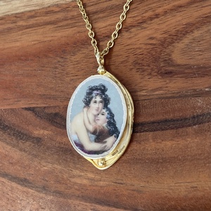 Aranyozott medál - mentett porcelán darabok, anya-lánya medál vagy nyaklánc - Meska.hu