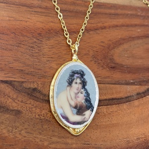 Aranyozott medál - mentett porcelán darabok, anya-lánya medál vagy nyaklánc - ékszer - nyaklánc - medálos nyaklánc - Meska.hu