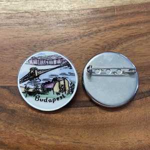 Bross - mentett porcelán darabok - BUDAPEST nemesacél bross, kitűző - Meska.hu