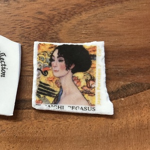Aranyozott medál - mentett porcelán darabok - női arc négyzetes medál vagy nyaklánc - ékszer - nyaklánc - medálos nyaklánc - Meska.hu