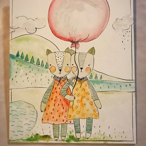 Cicás ajtótábla gyerekszobába - otthon & életmód - dekoráció - Meska.hu
