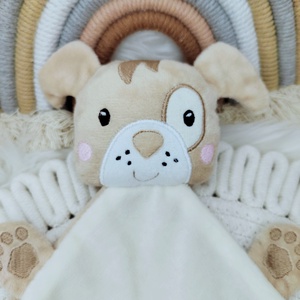 Bézs plüss rongyi kutyus - baba - mama - baba játékok - szundikendő, alvóka - Meska.hu