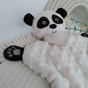 Minky kispanda rongyi - baba - mama - baba játékok - szundikendő, alvóka - Meska.hu