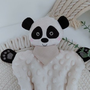 Minky kispanda rongyi - baba - mama - baba játékok - szundikendő, alvóka - Meska.hu