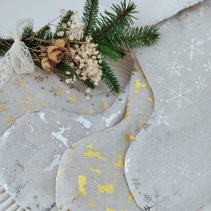 Mikulás csizma/karácsonyi zokni arany szarvas mintával  - karácsony - mikulás - mikulás csizma és zokni - Meska.hu