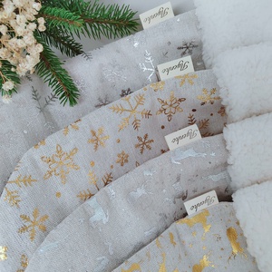 Mikulás csizma ezüst szarvasok - karácsony - mikulás - mikulás csizma és zokni - Meska.hu