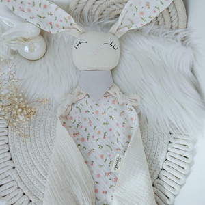 Apró virágos, dupla géz nyuszi - baba - mama - baba játékok - szundikendő, alvóka - Meska.hu