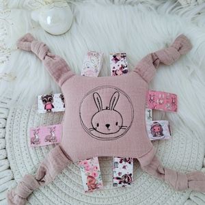 Dupla géz, hímzett cimkepárna - baba - mama - baba játékok - babakocka - Meska.hu