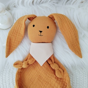 Mustár dupla géz nyuszi - baba - mama - baba játékok - szundikendő, alvóka - Meska.hu