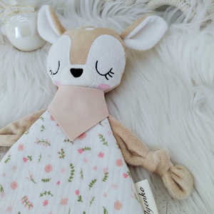 Plüss/dupla géz őzike.  - baba - mama - baba játékok - szundikendő, alvóka - Meska.hu