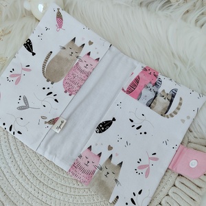 Bélelt, patentos kiskönyv boritó púder pánttal  - baba - mama - babaemlékek - egészségügyi kiskönyv borító - Meska.hu