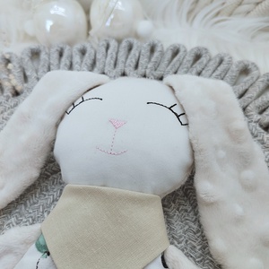 Minky rongyi nyuszi - baba - mama - baba játékok - szundikendő, alvóka - Meska.hu