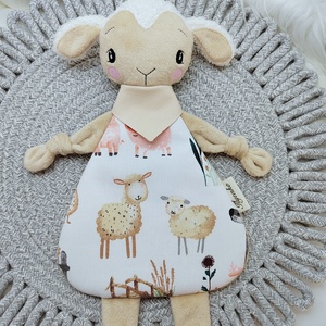 Plüss kisbárány rongyi - baba - mama - baba játékok - szundikendő, alvóka - Meska.hu