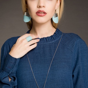 SAGA PASTELL BLUE fülbevaló  - ékszer - fülbevaló - lógó fülbevaló - Meska.hu