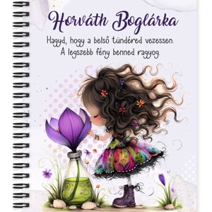 Személyre szabható - Kedves krókusz virágos tündér mintás A6-os füzet, Otthon & Életmód, Papír, írószer, Jegyzetfüzet & Napló, , MESKA