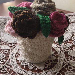 Horgolt csokor , Otthon & Életmód, Dekoráció, Asztal és polc dekoráció, Asztaldísz, Horgolás, MESKA