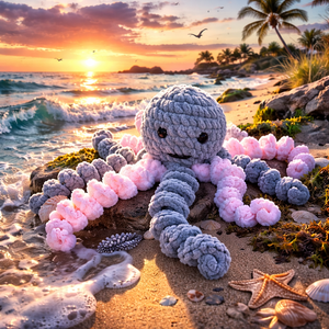 Amigurumi horgolt polip, Játék & Sport, Plüssállat & Játékfigura, Polip, medúza, Horgolás, MESKA