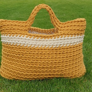 Horgolt táska mustár-krém, Táska & Tok, Kézitáska & válltáska, Válltáska, Horgolás, MESKA