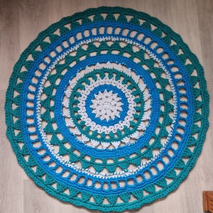 Horgolt mandala szőnyeg 120 cm - Meska.hu