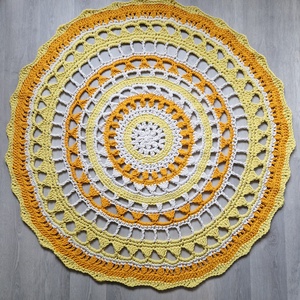 Horgolt mandala szőnyeg 150 cm - Meska.hu