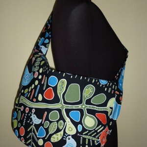 Válltáska / Oldaltáska / Biciklis táska fekete alapon madaras -  - Meska.hu