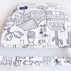 1.1 BASIC KOLLEKCIÓ Válltáska / Oldaltáska / Biciklis táska fekete fehér grafika mintás  - táska & tok - edzőtáskák - edzőtáskák - Meska.hu