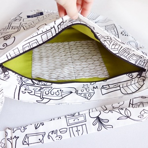 1.1 BASIC KOLLEKCIÓ Válltáska / Oldaltáska / Biciklis táska fekete fehér grafika mintás  - táska & tok - edzőtáskák - edzőtáskák - Meska.hu