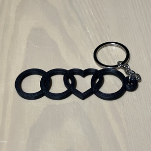 Audi Szerelem 3D Nyomtatott Kulcstartó Fekete, Táska & Tok, Kulcstartó & Táskadísz, Kulcstartó, Újrahasznosított alapanyagból készült termékek, Mindenmás, MESKA