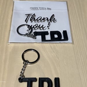 TDI (TurboDiesel) 3D Nyomtatott Kulcstartó Fekete, Táska & Tok, Kulcstartó & Táskadísz, Kulcstartó, Mindenmás, Újrahasznosított alapanyagból készült termékek, MESKA