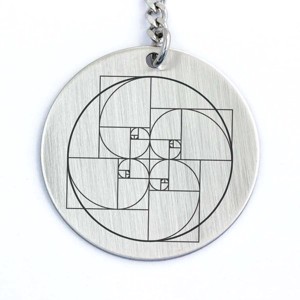 Fibonacci kerek acél medálos kulcstartó, Táska & Tok, Kulcstartó & Táskadísz, Kulcstartó, , MESKA