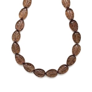 Füstkvarc levél 8x12mm� ékszerkészítő alapanyag (füzér), Kellékek & szerszámok, Ásvány alapanyag, Ásványfüzér, , MESKA