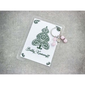 Merry Christmas kulcstartó rózsakvarccal, Táska & Tok, Kulcstartó & Táskadísz, Kulcstartó, , MESKA