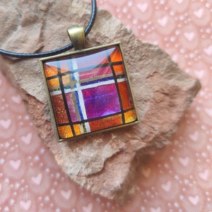 Naplemente - üveglencsés medál, Ékszer, Nyaklánc, Medál, Ékszerkészítés, Festett tárgyak, MESKA