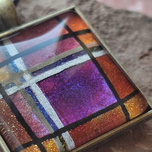 Naplemente - üveglencsés medál - ékszer - nyaklánc - medál - Meska.hu