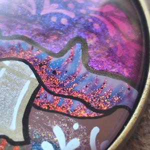 Varázsgomba Holddal - üveglencsés medál - ékszer - nyaklánc - medál - Meska.hu