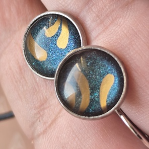 Fenyő-virág - üveglencsés szett - ékszer - ékszerszett - Meska.hu