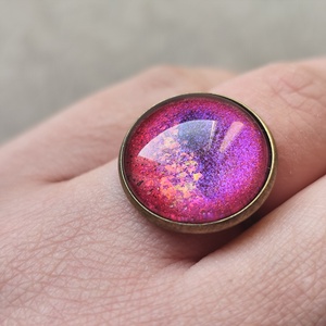 Barbie - üveglencsés gyűrű, Ékszer, Gyűrű, Üveglencsés gyűrű, Ékszerkészítés, Festett tárgyak, MESKA